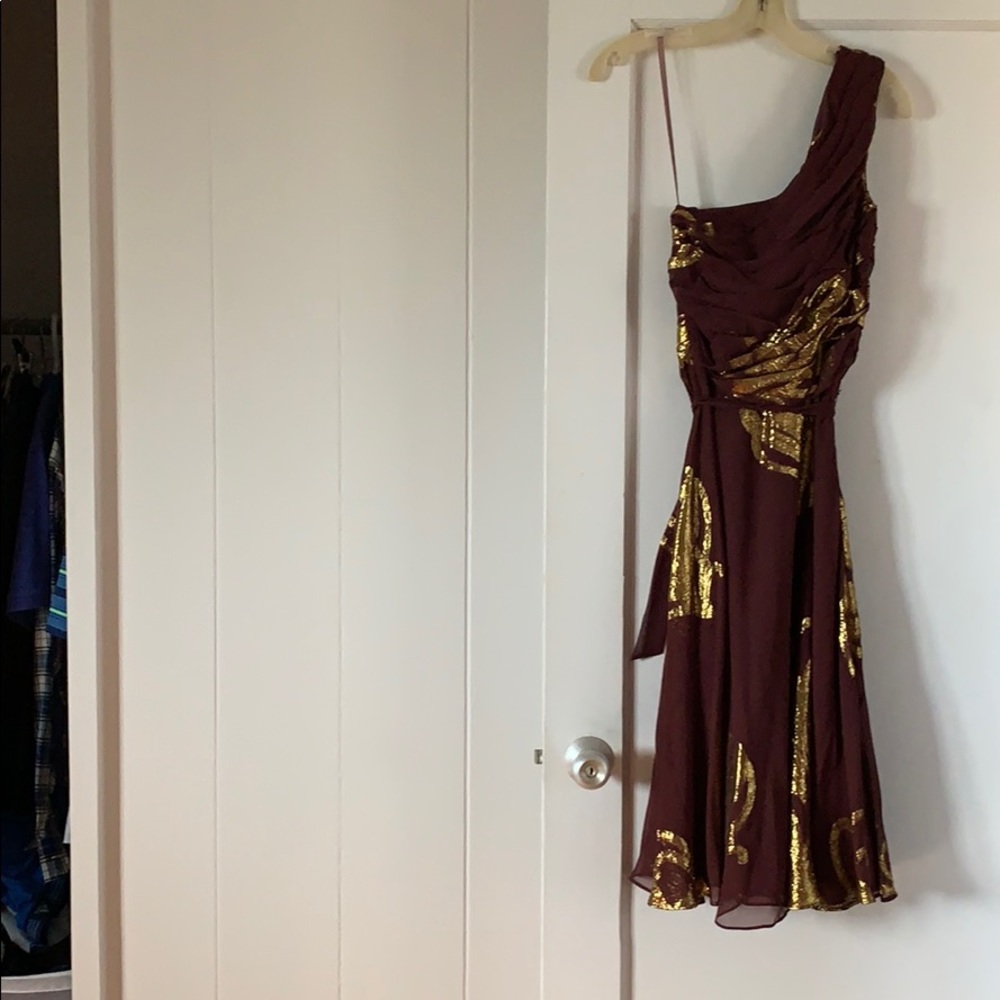 Off the shoulder dress gold detail